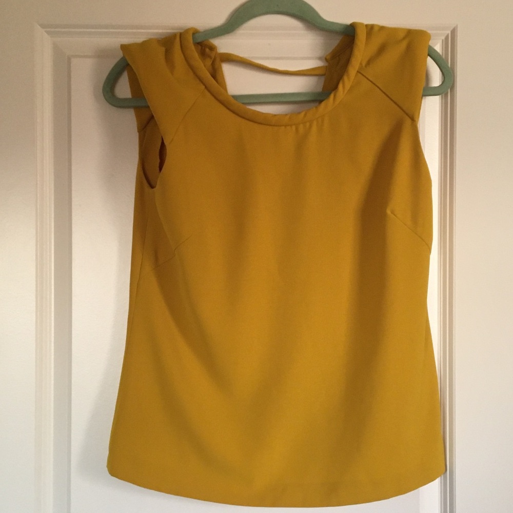 Zara Sleeveless Sam 847 Top, Gold / Yellow, Small
